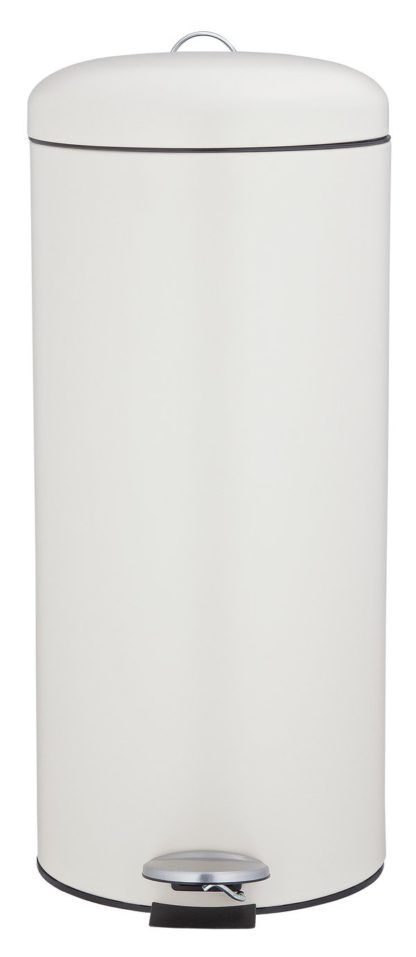 An Image of Argos Home 30L Round Kitchen Pedal Bin - Matt Cream