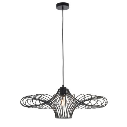 An Image of Endon Curl Easy fit Pendant Matt Black Black