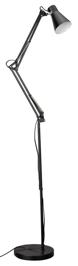 An Image of Argos Home Swing Arm Floor Lamp - Matt Black