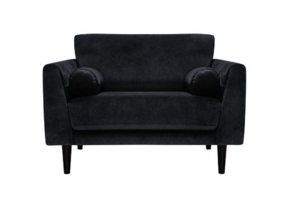 An Image of Habitat Jackson Velvet Cuddle Chair - Green