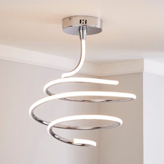 An Image of Byron Integrated LED Swirl Chrome Ceiling Fitting Chrome