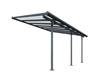 An Image of Palram Sierra 3 x 4.25m Patio Cover - Grey Clear