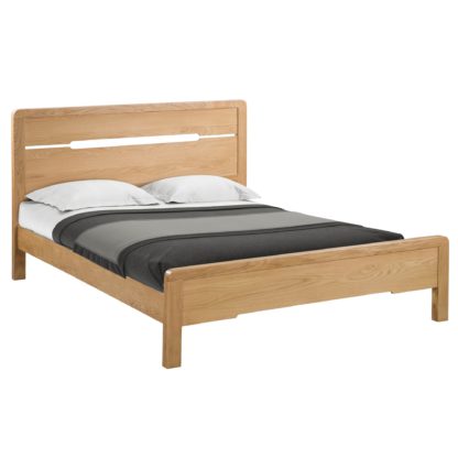 An Image of Curve Wooden Bed Brown