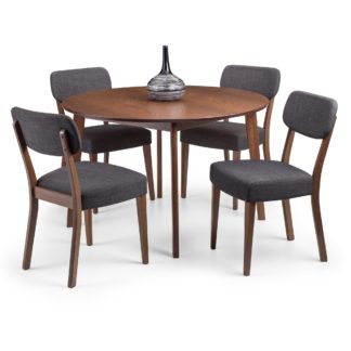 An Image of Farringdon Dining Table with 4 Chairs Brown