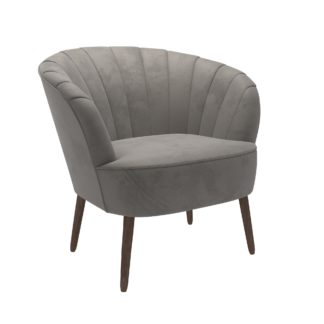 An Image of Rosalie Velvet Shell Chair - Asphalt Grey
