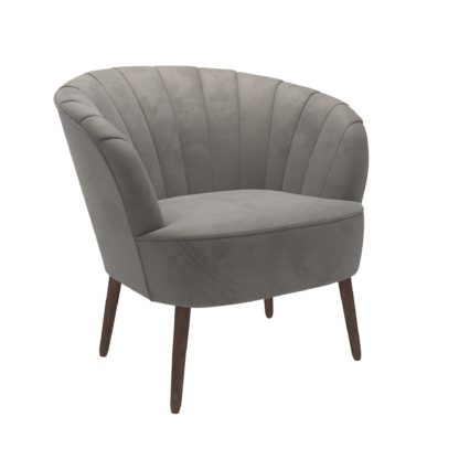 3767b3dd9cbfd95bfb43f85fd2d3a34afb04fda15ffe65d5cf6171142630af6b.jpg An Image of Rosalie Velvet Shell Chair - Asphalt Grey