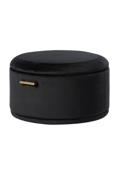 An Image of Aria Storage Ottoman - Black