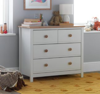 An Image of Argos Home Brooklyn 2+2 Chest of Drawers - White and Oak