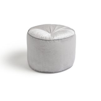 An Image of Argos Home Pouffe with Contrast Piping - Grey