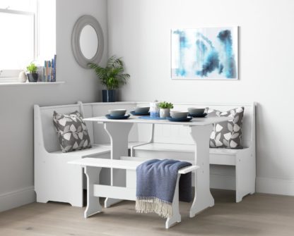 An Image of Argos Home Haversham Corner Dining Set & Bench - White