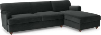 An Image of Orson Right Hand Facing Chaise End Sofa Bed, Velvet Midnight Grey