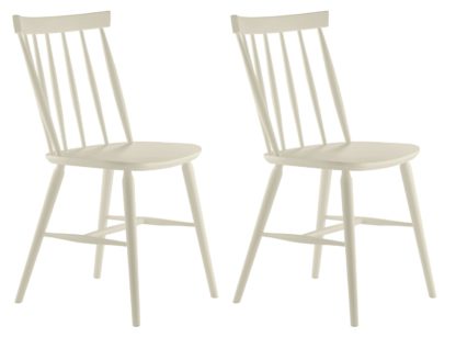 An Image of Habitat Talia Pair of Spindle Back Dining Chair - White