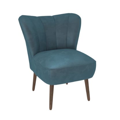 An Image of Abby Velvet Cocktail Chair - Pacific Blue