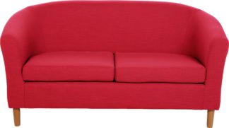 An Image of Habitat 2 Seater Fabric Tub Sofa - Red