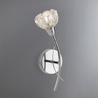 An Image of Ceccano Cut Glass Wall Light Chrome and Clear