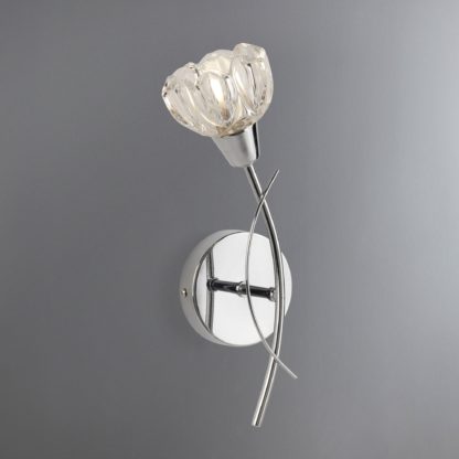 An Image of Ceccano Cut Glass Wall Light Chrome and Clear