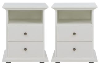 An Image of Habitat Heathland 2 Bedside Tables Set - White