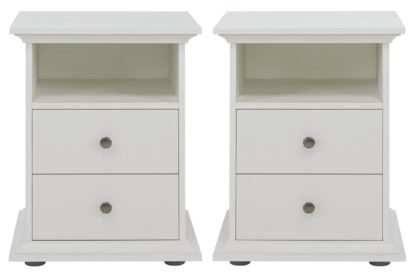 An Image of Habitat Heathland 2 Bedside Tables Set - White