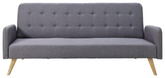 An Image of Habitat Marseille Clic Clac Fabric Sofa Bed - Grey