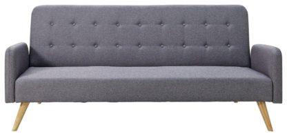 An Image of Habitat Marseille Clic Clac Fabric Sofa Bed - Grey