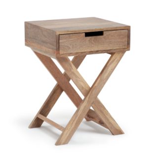 An Image of Habitat Indie 1 Drawer Bedside Table - Mango