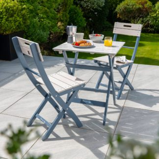 An Image of Galaxy 2 Seater Grey Folding Bistro Set Grey