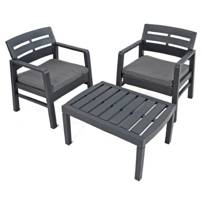 An Image of Venice 2 Seater Anthracite Conversation Set Grey