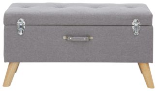 An Image of Minstrel Large Fabric Ottoman Storage - Grey