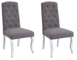 An Image of Argos Home Le Marais Pair of Fabric Dining Chairs - Grey