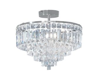 An Image of Argos Home Olivia 3 Light Ceiling Fitting - Clear / Chrome