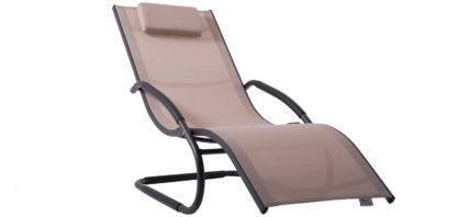 An Image of Vivere Wave Metal Sun Lounger - Macchiato On Matte Grey