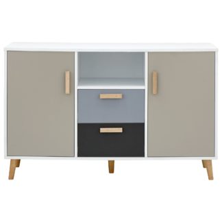 An Image of Delta Large Sideboard Grey, Blue and White