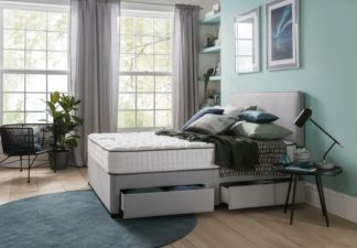 An Image of Silentnight Pavia Memory 2 Drawer Grey Divan - Single