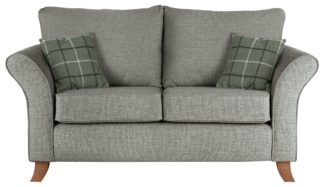 An Image of Argos Home Kayla 2 Seater Fabric Sofa - Light Grey