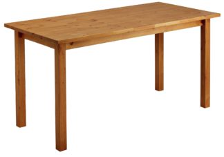 An Image of Habitat Ashdon Solid Pine 6 Seater Dining Table - Oak Eff