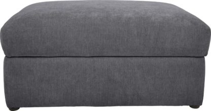 An Image of Habitat Eton Fabric Storage Footstool - Charcoal