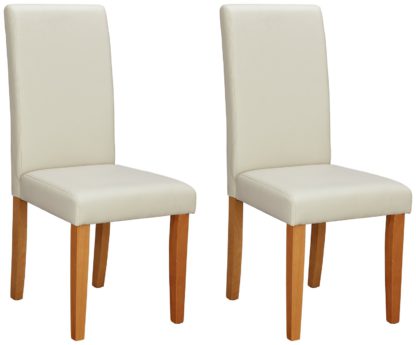 An Image of Habitat Pair of Midback Dining Chairs - Cream