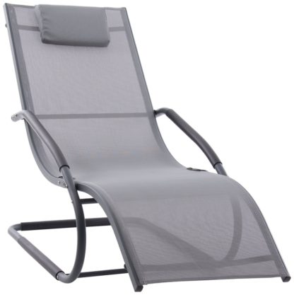 An Image of Vivere Wave Metal Sun Lounger - Macchiato On Matte Grey