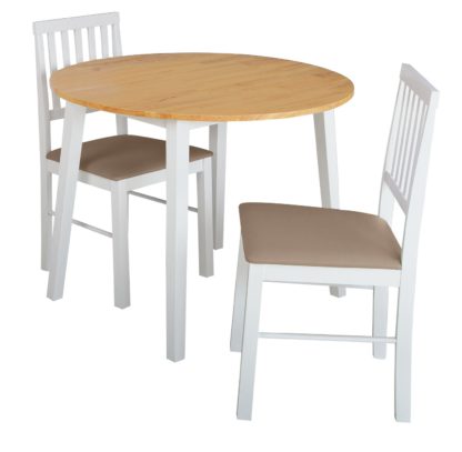 An Image of Argos Home Kendal Solid Wood Extending Table & 2 Chairs