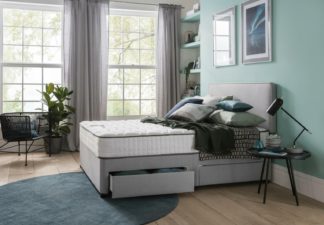 An Image of Silentnight Pavia Memory 2 Drawer Grey Divan - Small Double