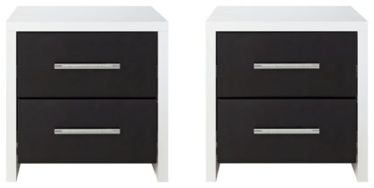 An Image of Habitat Broadway Gloss 2 Bedside Tables Set - White