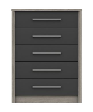 An Image of Grasmere 5 Drawer Chest - Dark Grey