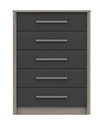 An Image of Grasmere 5 Drawer Chest - Dark Grey