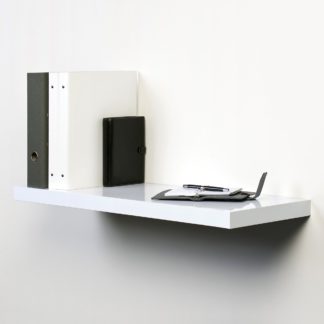 An Image of Duraline White Gloss Floating Shelf White