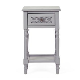 An Image of Carys 1 Drawer Bedside Table Grey