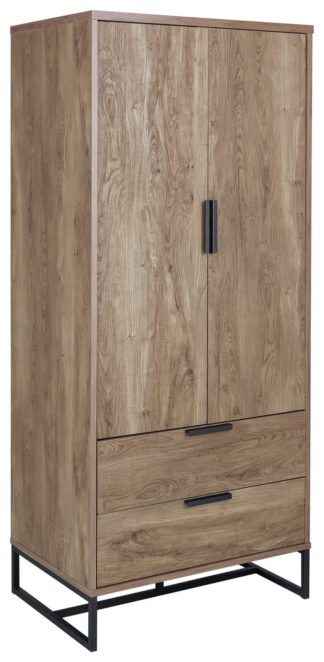 An Image of Habitat Nomad 2 Door 2 Drawer Wardrobe - Oak Effect