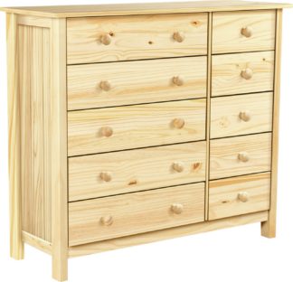 An Image of Habitat Scandinavia 5+5 Drawer Chest - Pine