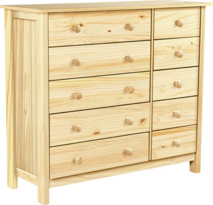 An Image of Habitat Scandinavia 5+5 Drawer Chest - Pine