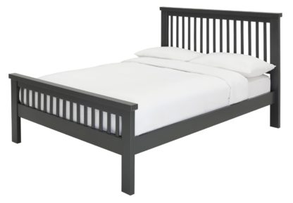 An Image of Argos Home Aubrey Double Bed Frame - Charcoal