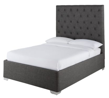 An Image of Habitat Monique Kingsize Bed Frame - Charcoal